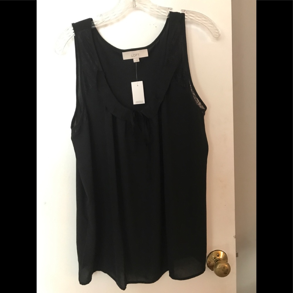NWT Ann Taylor Loft Black shell blouse